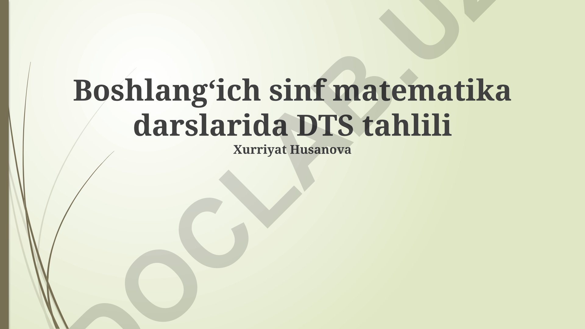 Boshlangʻich sinf matematika darslarida davlat taʼlim standartiga tahlil