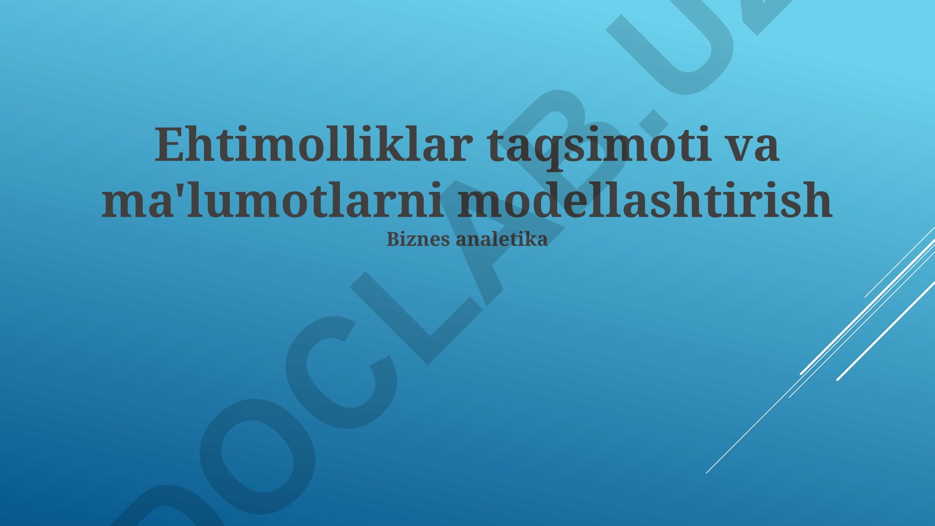 Ehtimollik taqsimoti va ma'lumotlarni modellashtirish