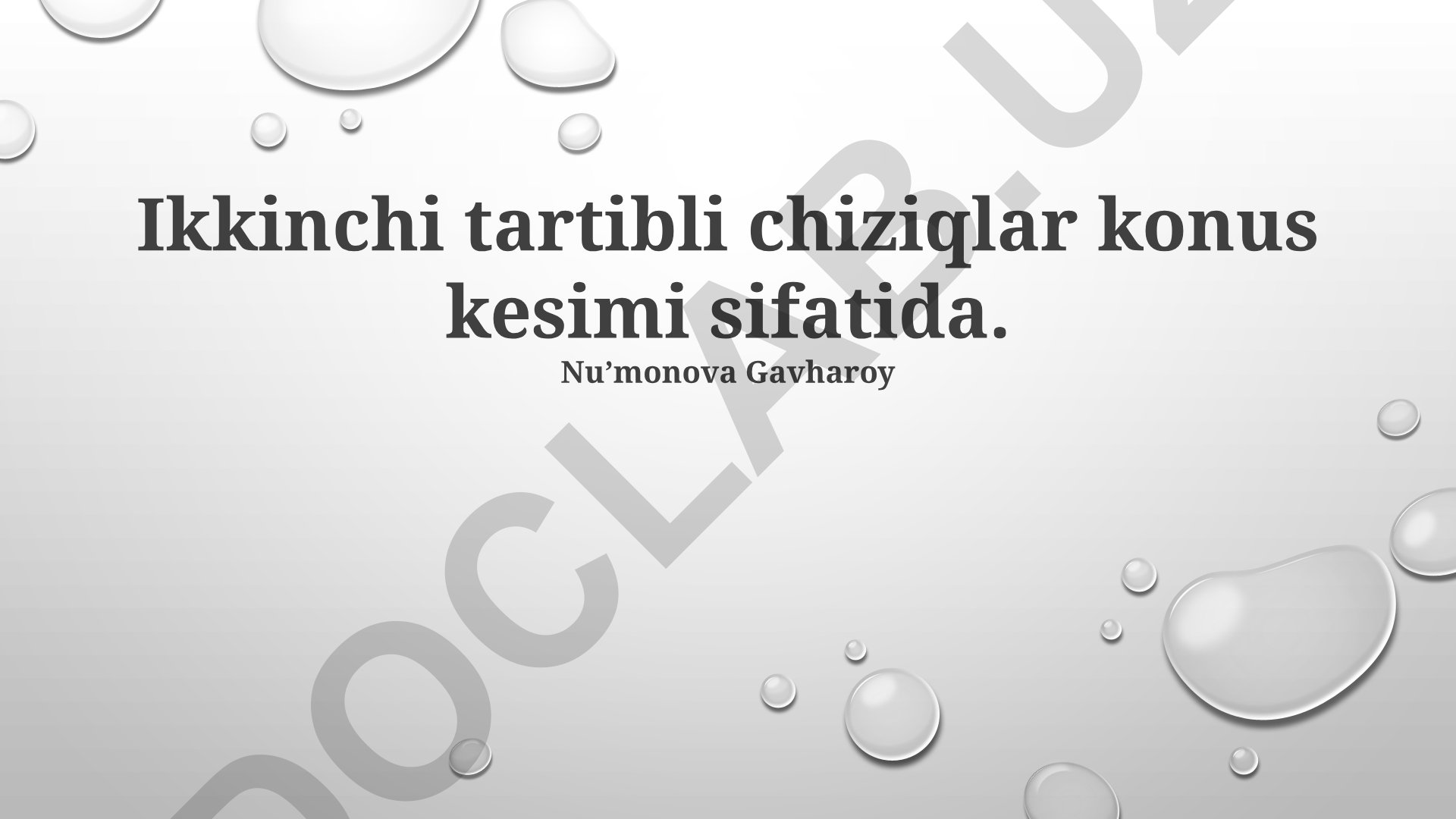 Ikkinchi tartibli chiziqlar konus kesimi sifatida