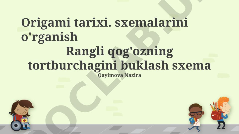 Origami tarixi, sxemalari va rangli qog'ozdan to'rtburchak buklash
