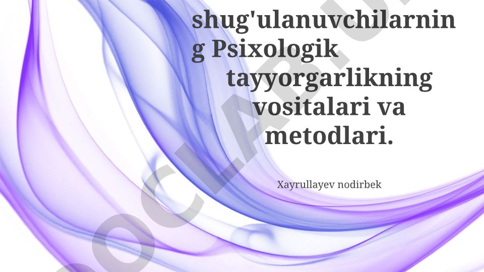 Stol tennisida psixologik tayyorgarlikning usullari va metodlari