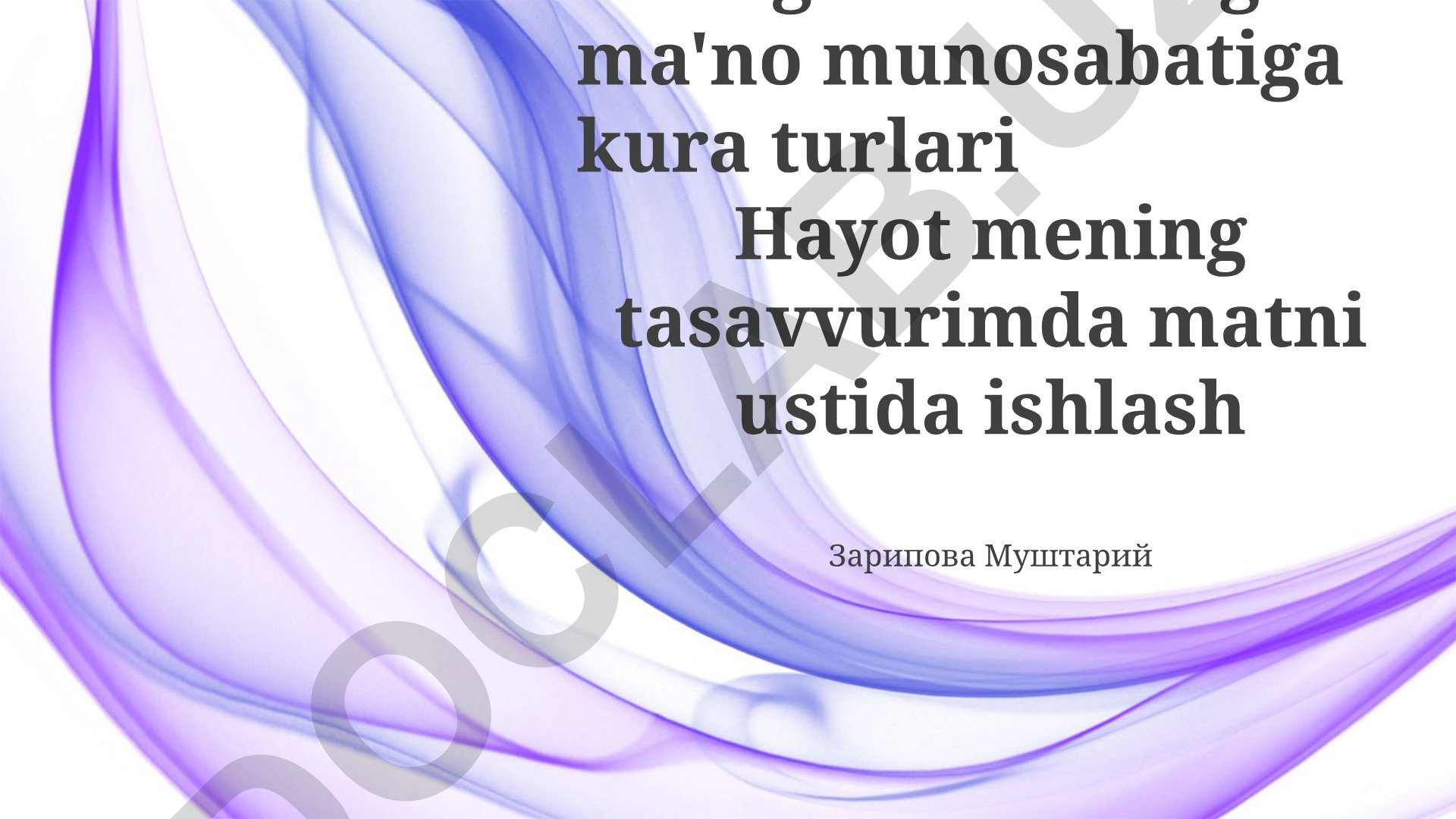 Diologik matnning ma'no munosabatiga kura turlari