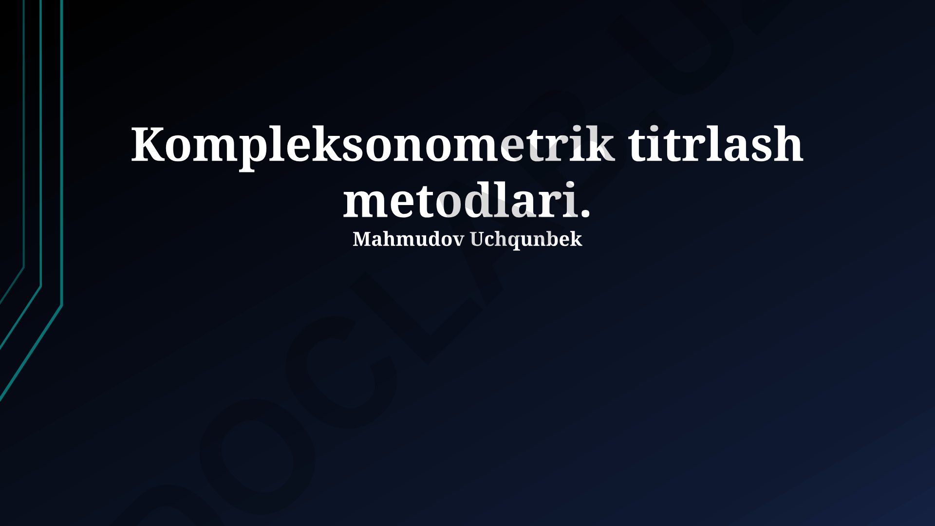 Kompleksonometrik titrlash metodlari