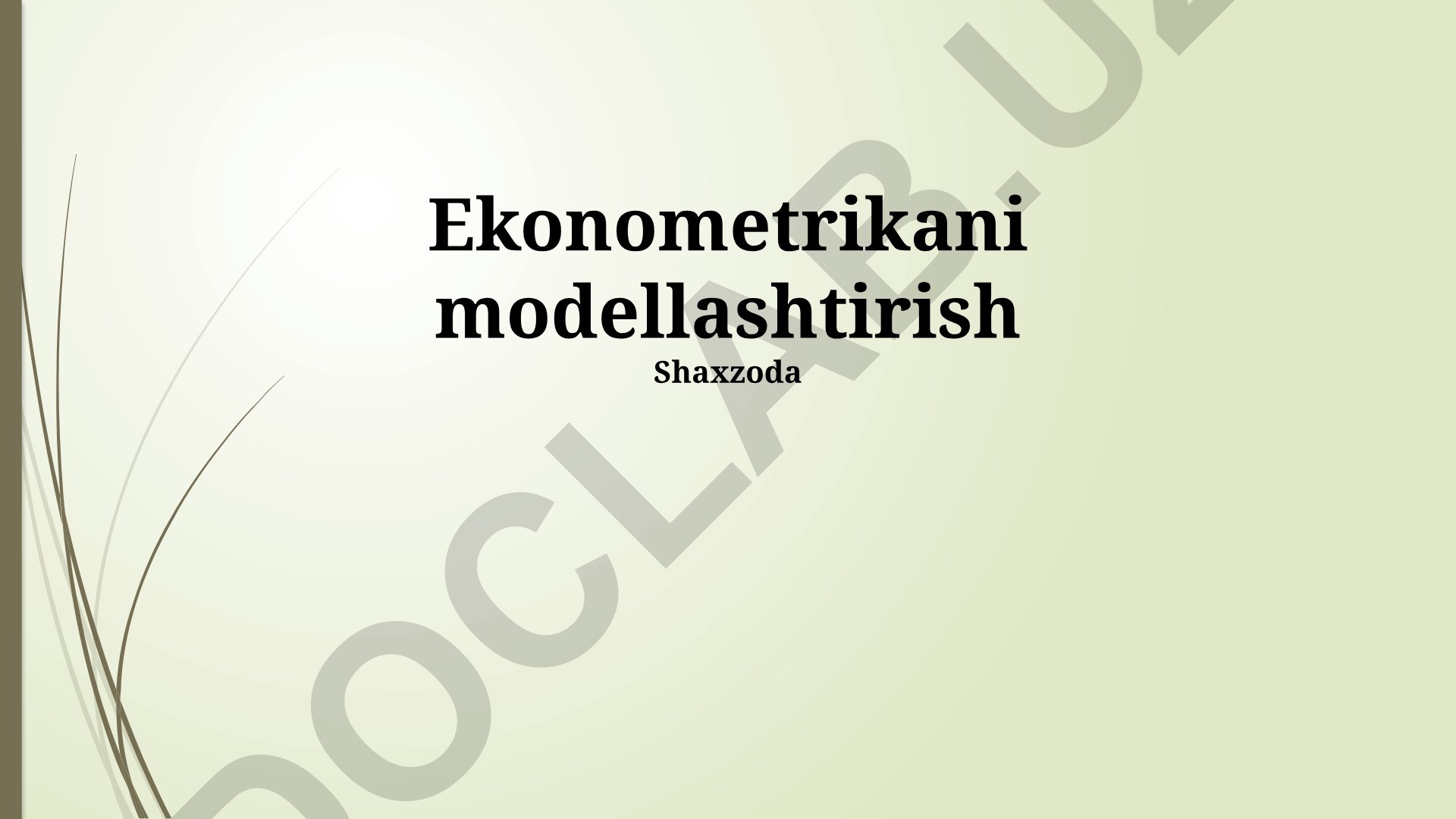 Ekonometrikani modellashtirish