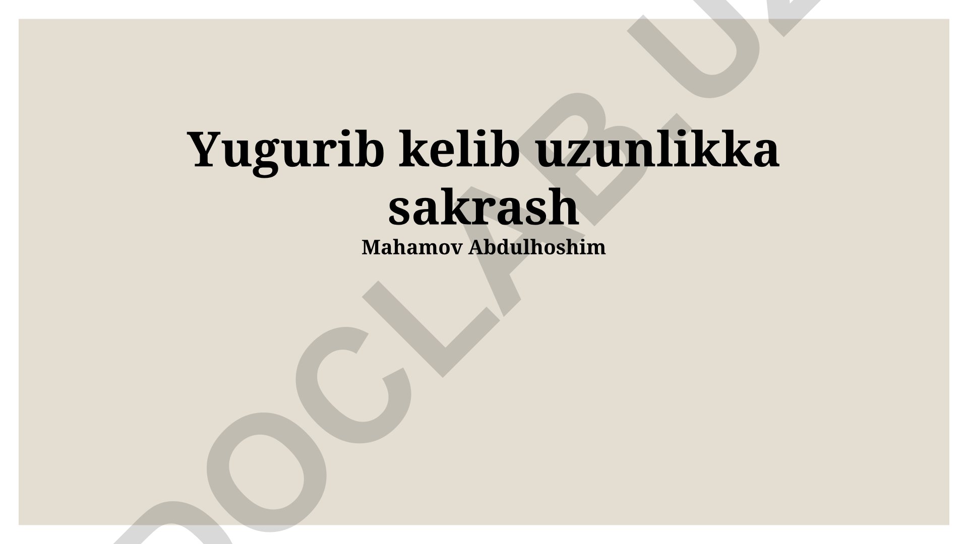 Yugurib kelib uzunlikka sakrash texnikasi va natijalari