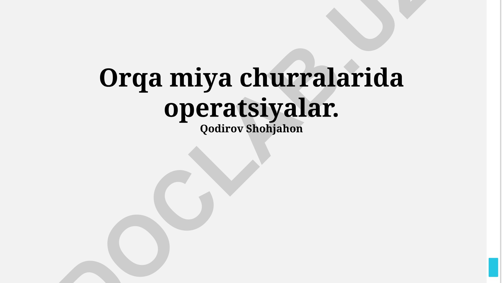 Orqa miya churralarida jarrohlik amaliyotlari va reabilitatsiya
