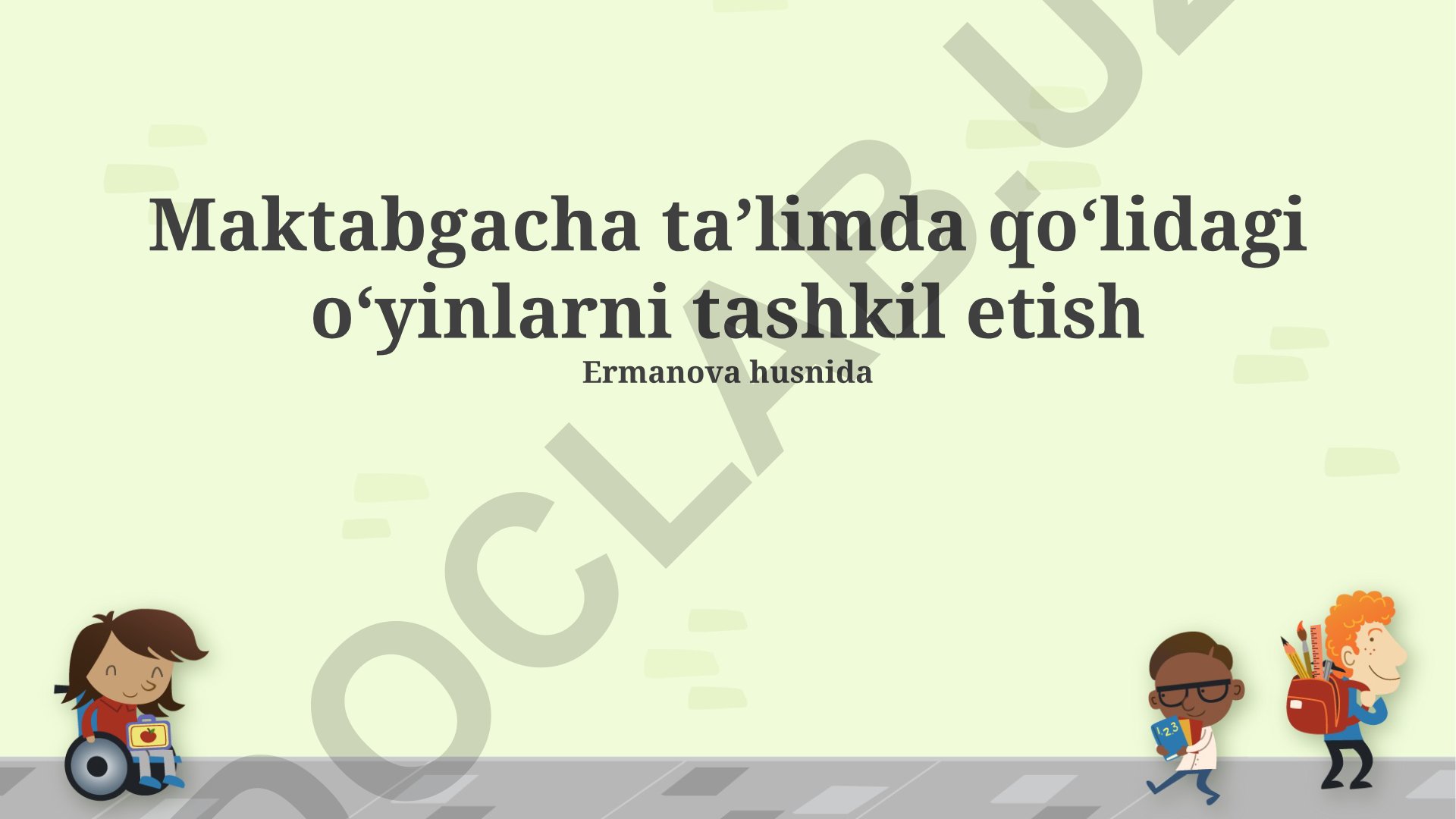 Maktabgacha taʼlimda qoʻl oʻyinlarini tashkil etish