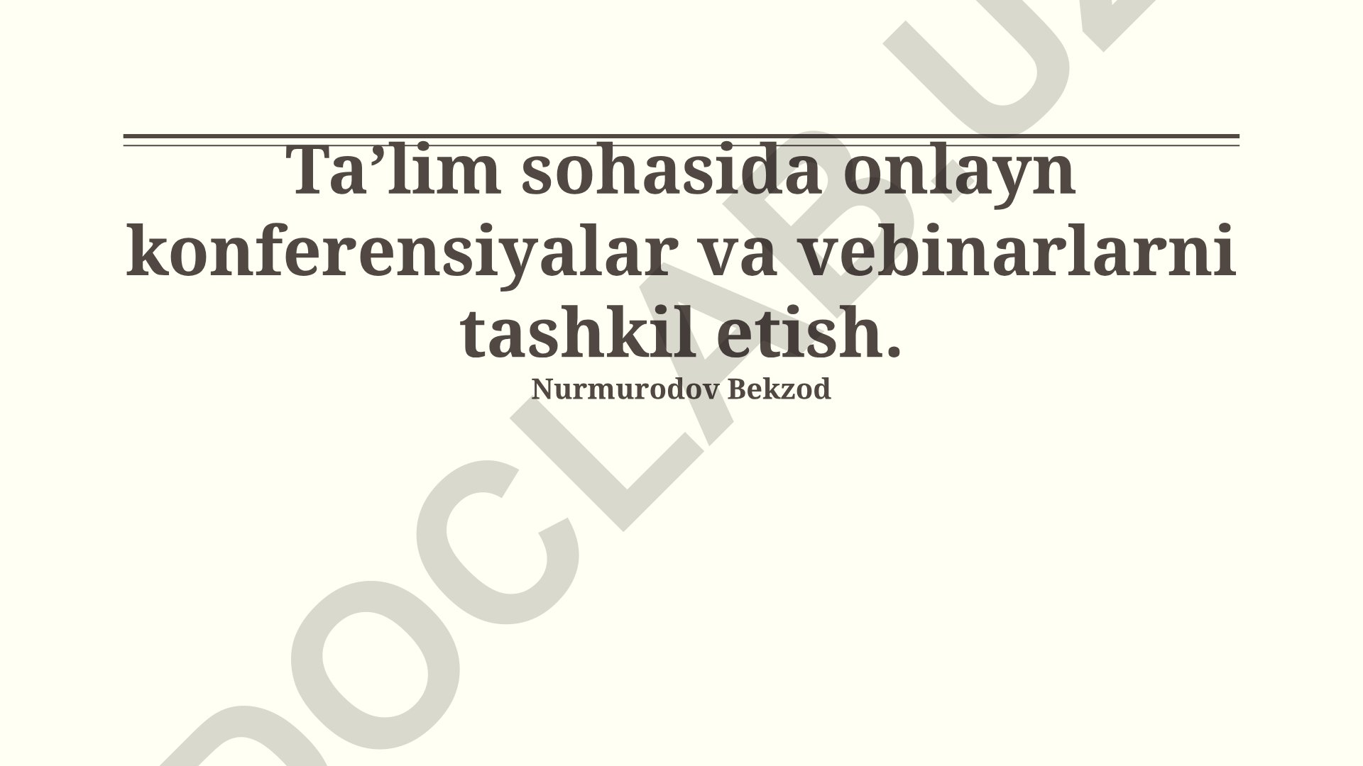 Ta'lim sohasida onlayn konferensiyalar va vebinarlarni tashkil etish
