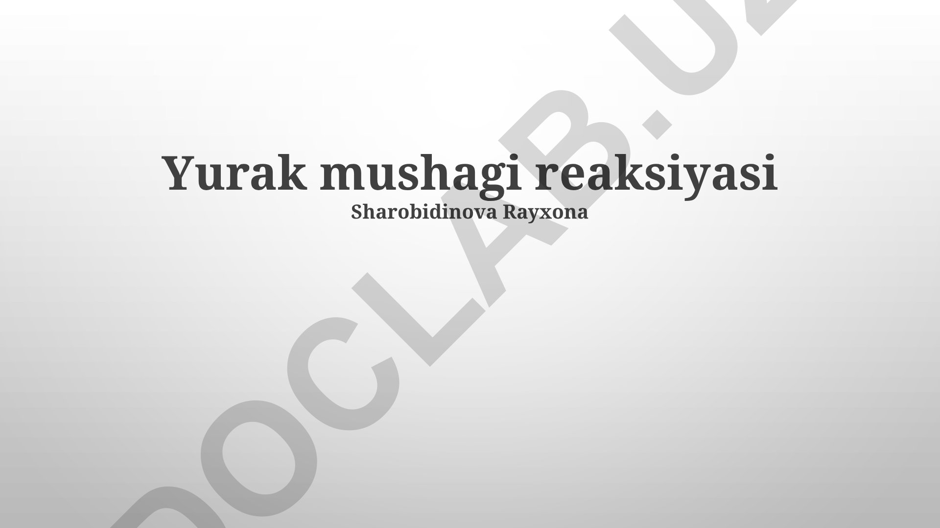 Yurak mushagi reaksiyasi va fiziologiyasi