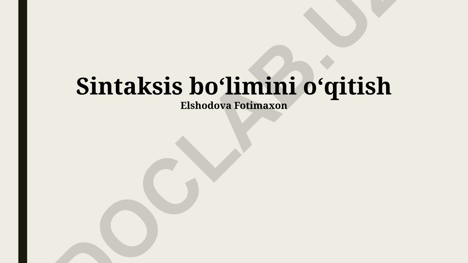 Sintaksis boʻlimini oʻqitish