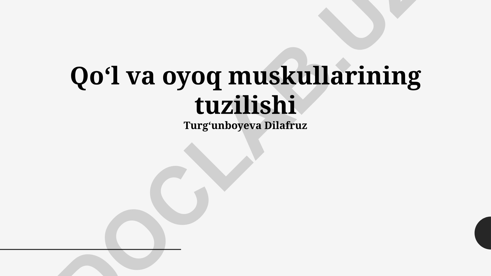 Qoʻl va oyoq muskullarining tuzilishi