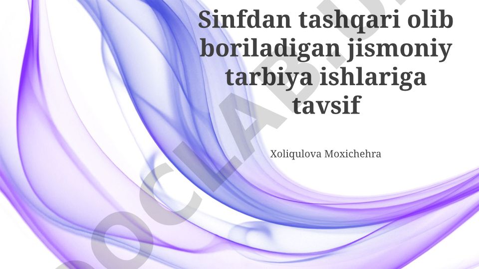 Sinfdan tashqari jismoniy tarbiya ishlarining tashkiliy masalalari va faoliyat turlari