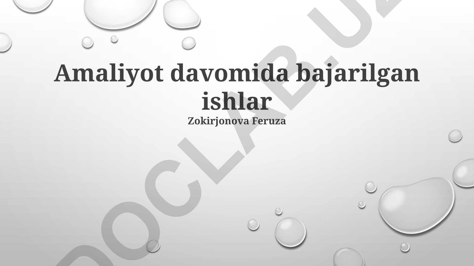 Amaliyot davomida bajarilgan ishlar va natijalar