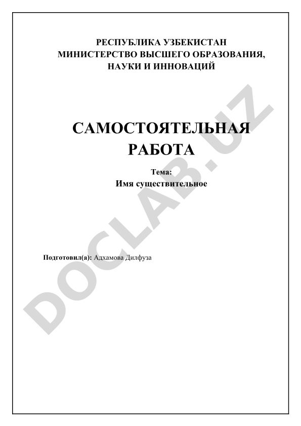 Имя существительное