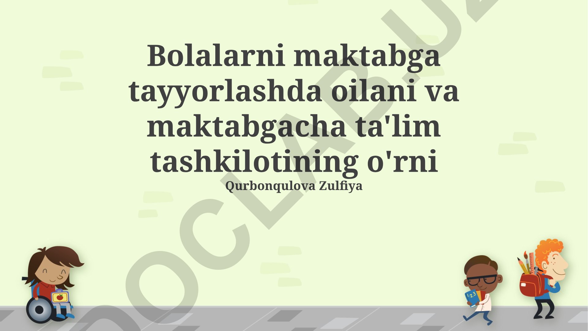 Bolalarni maktabga tayyorlashda oila va maktabgacha ta'lim tashkilotining o'rni