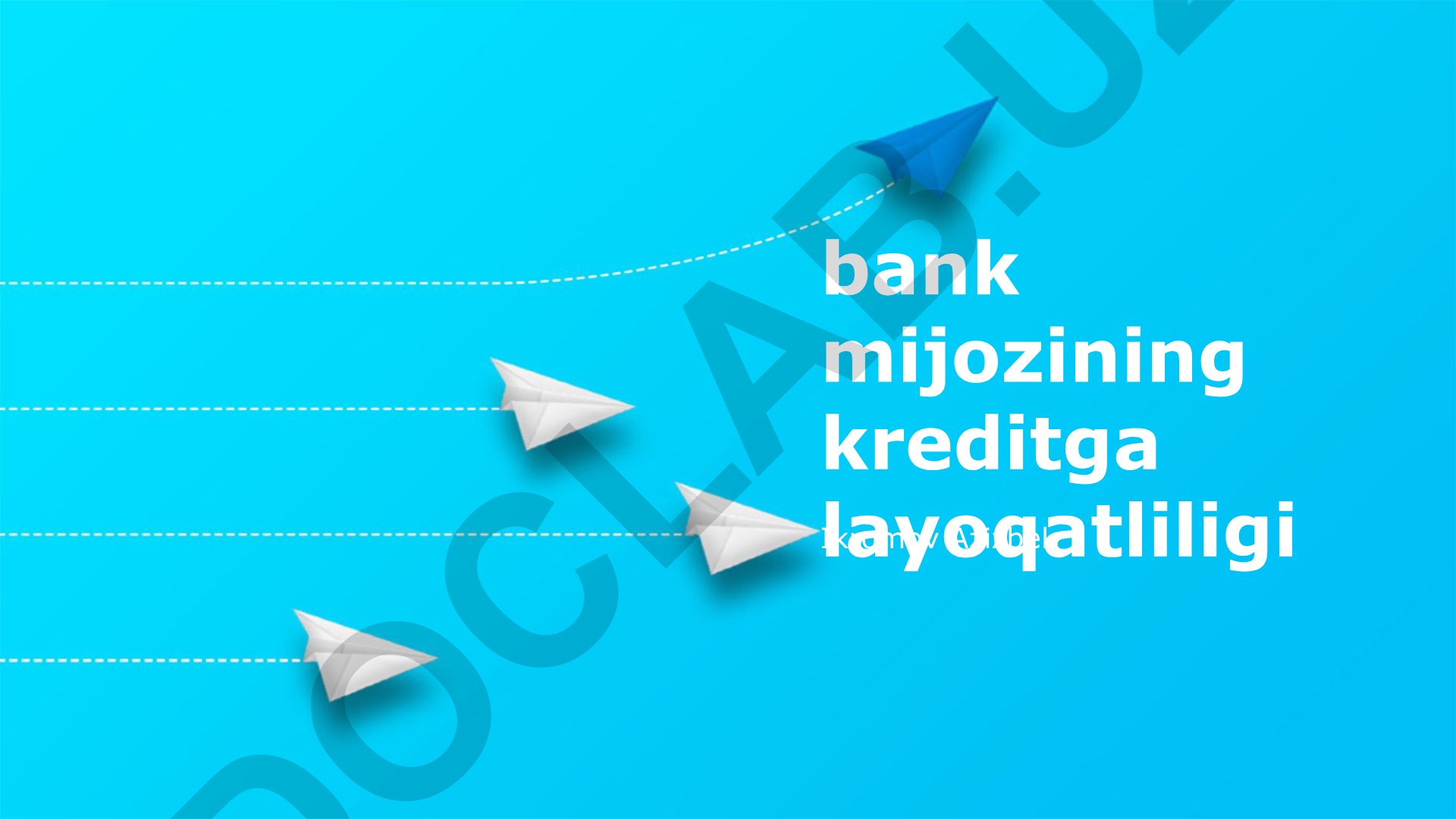 Bank mijozining kreditga layoqatliligi va xavfni baholash