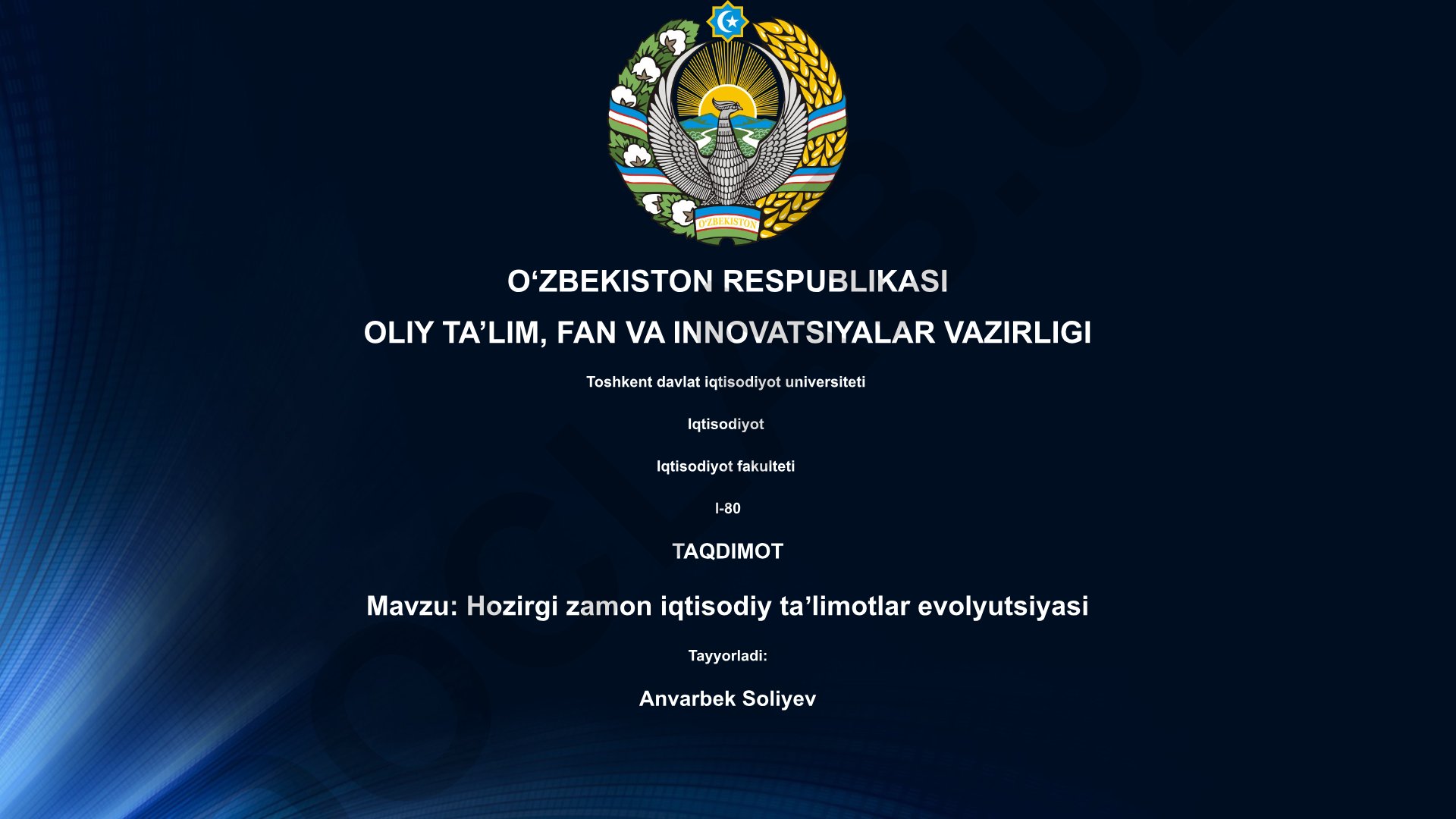 Hozirgi zamon iqtisodiy taʼlimotlar evolyutsiyasi