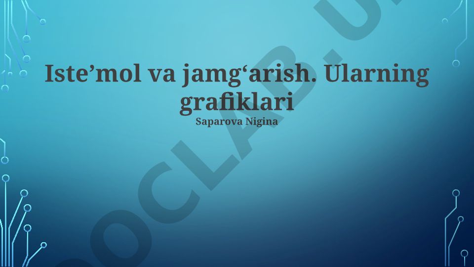 Iste'mol va jamg'armalar grafiklari tahlili