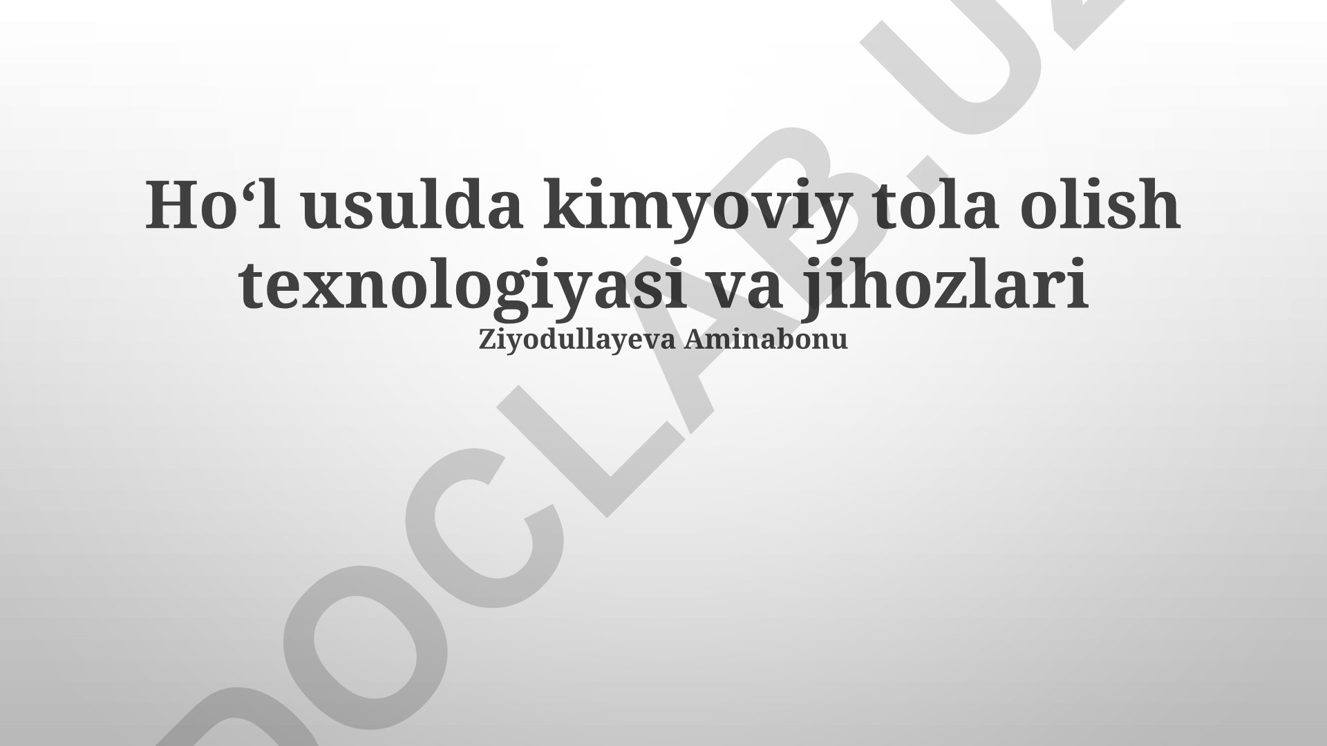 Hoʻl usulda kimyoviy tola olish texnologiyasi va jihozlari