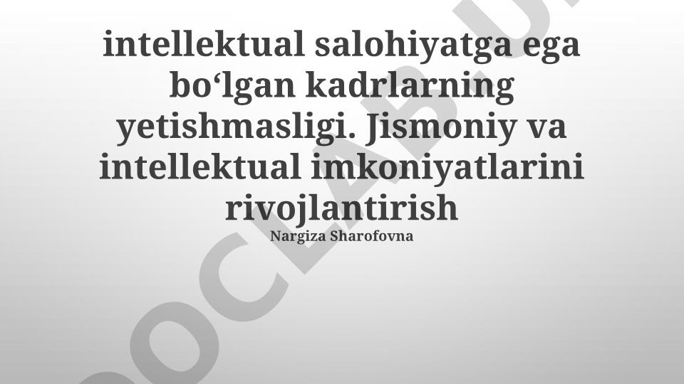 Jismoniy va intellektual qobiliyatlarni rivojlantirish strategiyalari