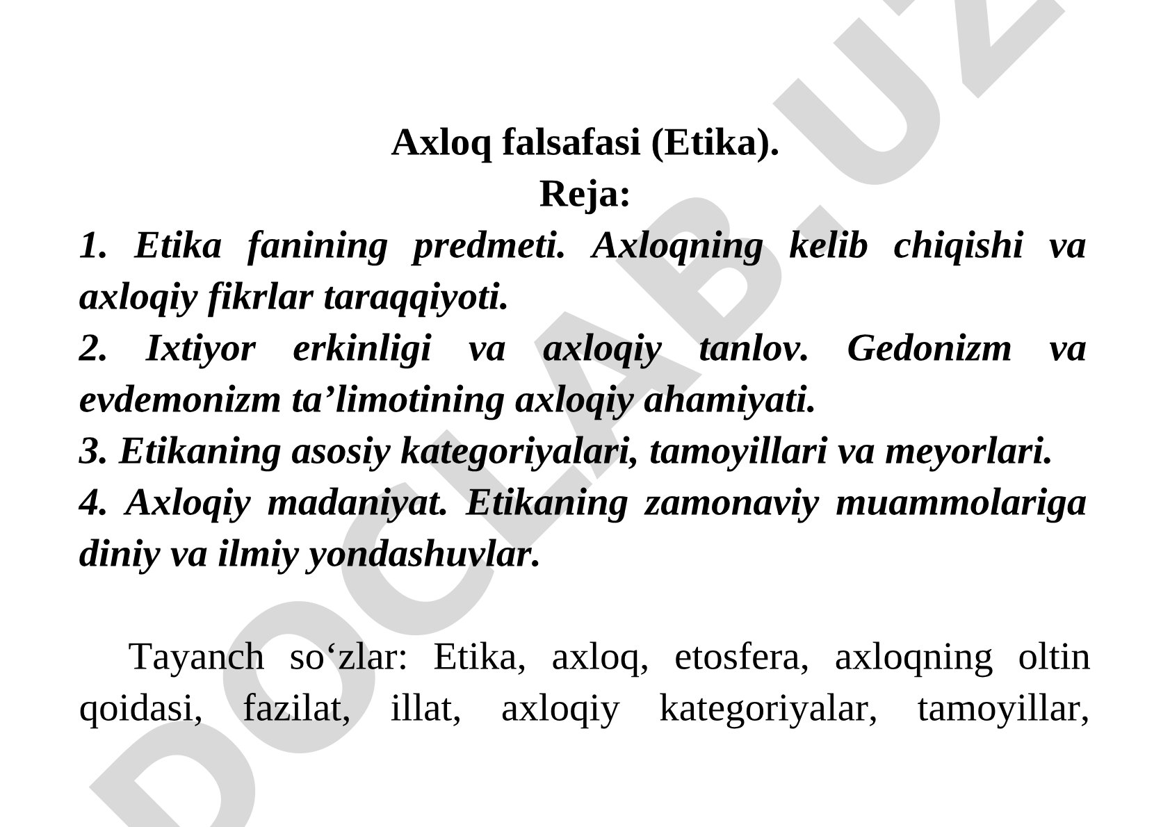 Axloq falsafasi (Etika)