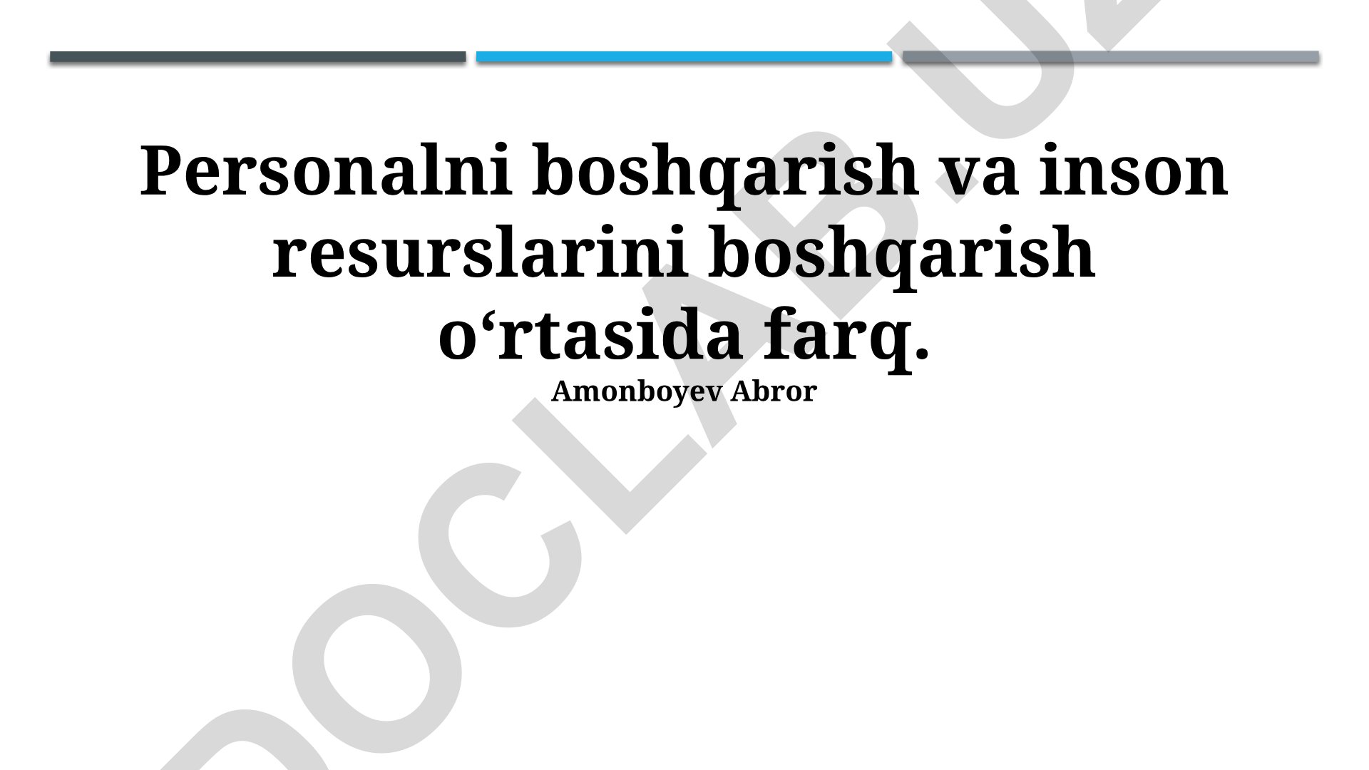 Shaxsiy boshqaruv va inson resurslarini boshqarish o'rtasidagi farqlar