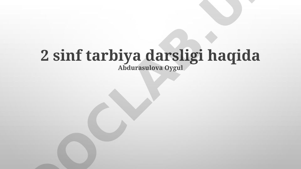 2-sinf tarbiya darsligi mazmuni va tuzilishi