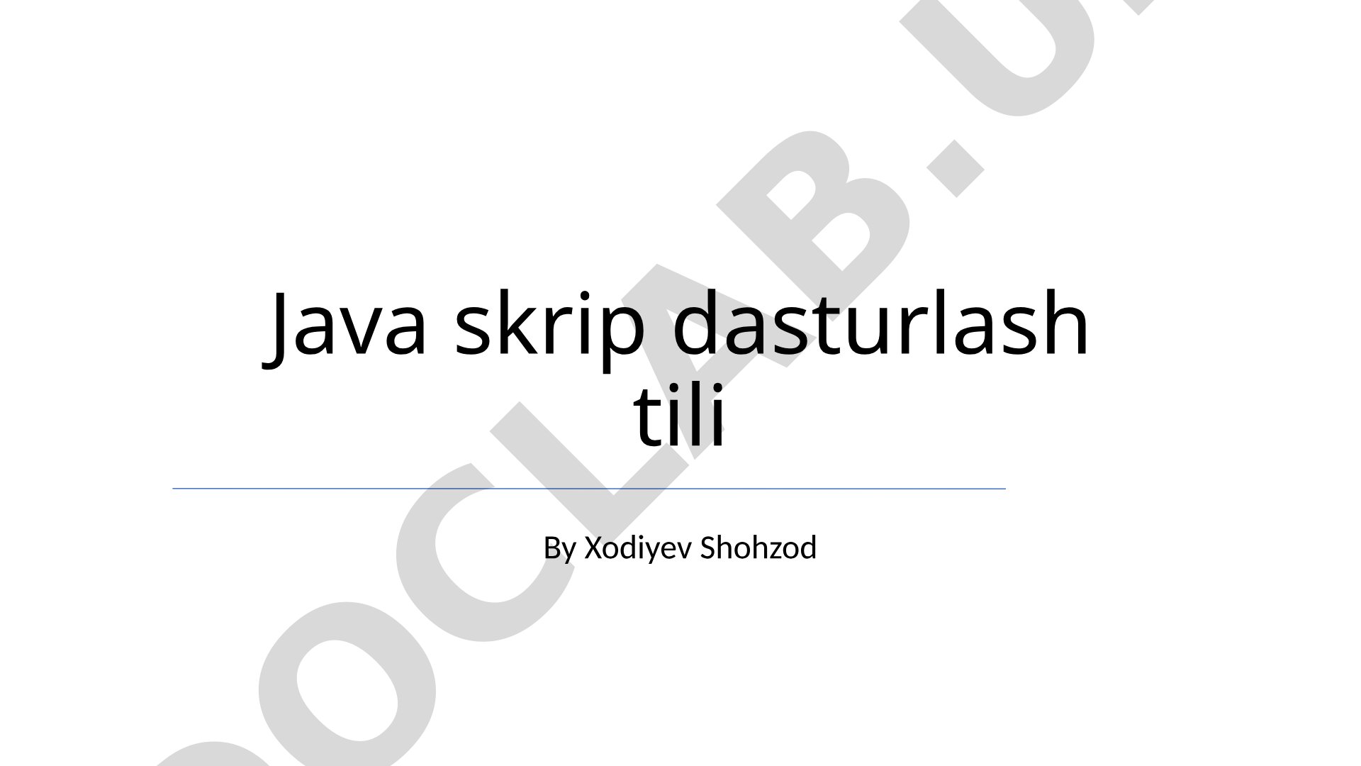 Java skrip dasturlash tili