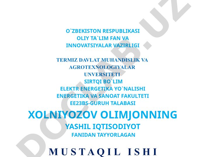 Yashil iqtisodiyot va barqaror rivojlanish