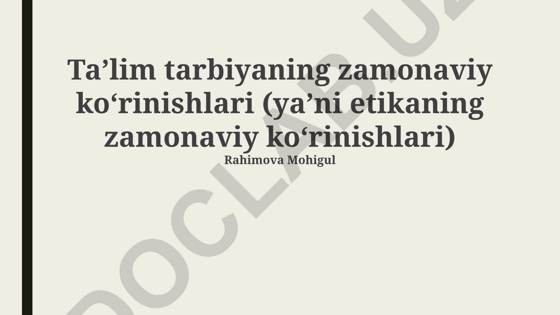 Taʼlim tarbiyaning zamonaviy koʻrinishlari