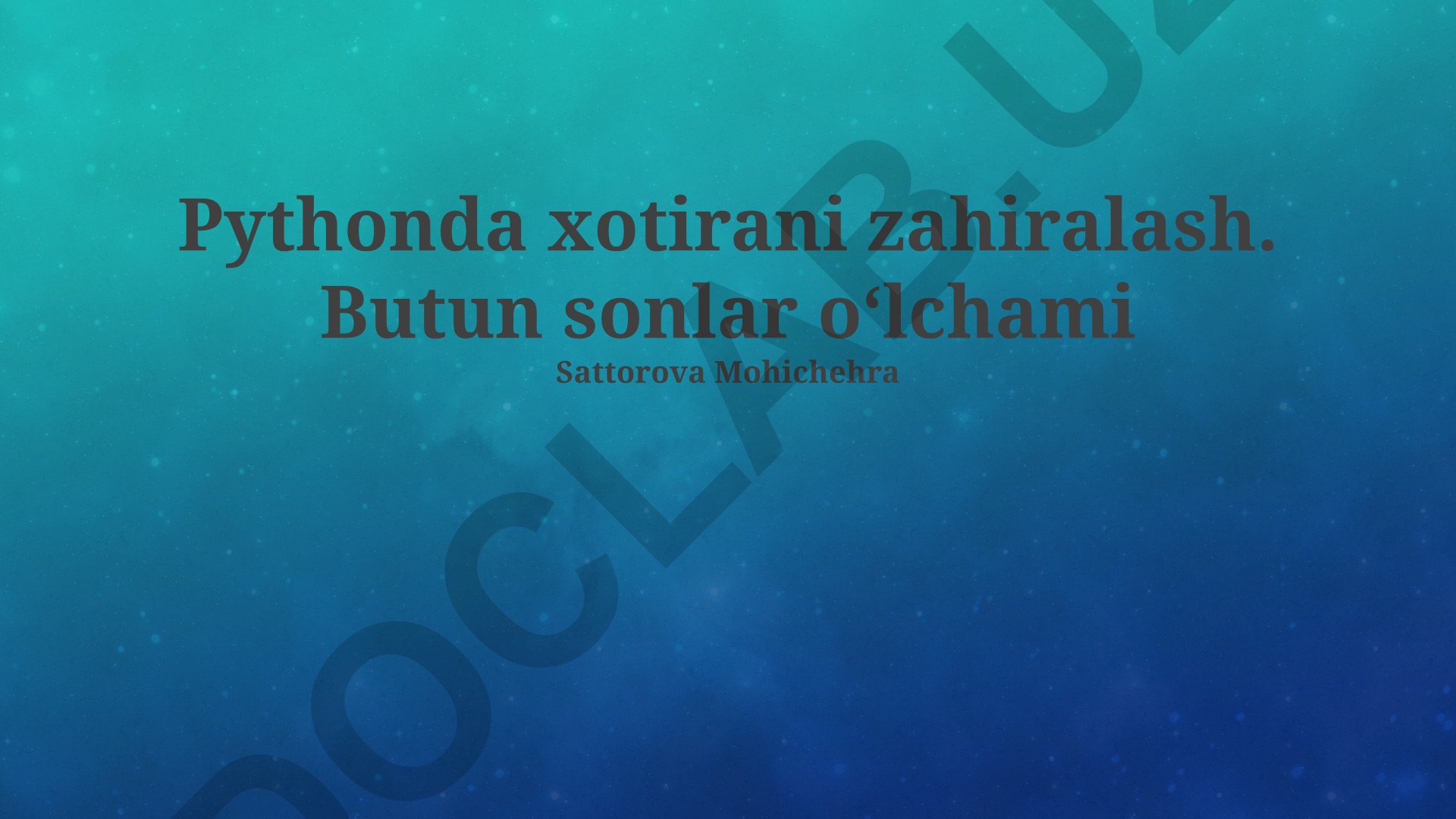 Python'da xotira boshqaruvi va optimallashtirish