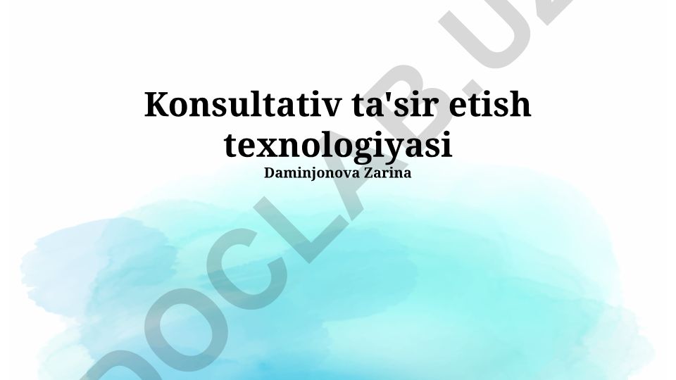 Konsultativ ta'sir etish texnologiyasi