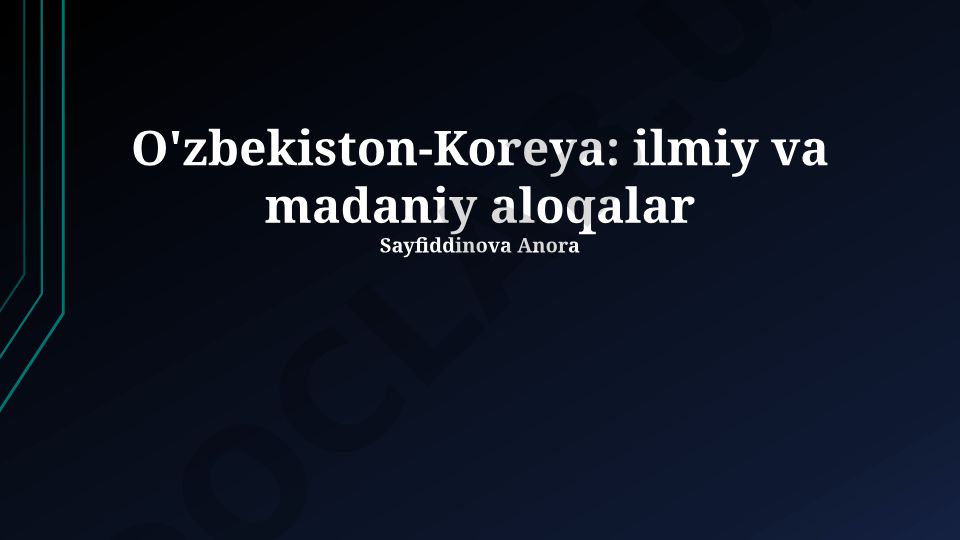 O'zbekiston-Koreya ilmiy va madaniy aloqalari