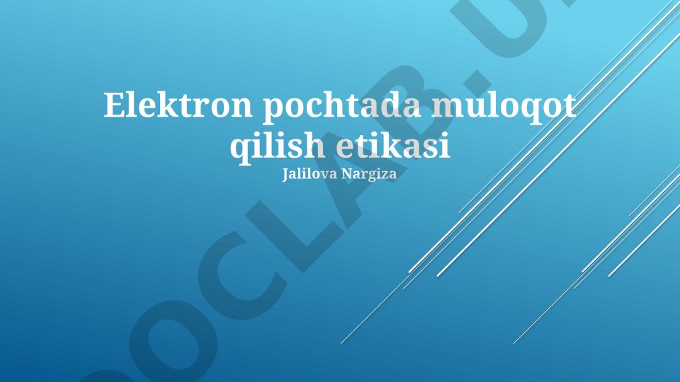 Elektron pochtada muloqot qilish etikasi