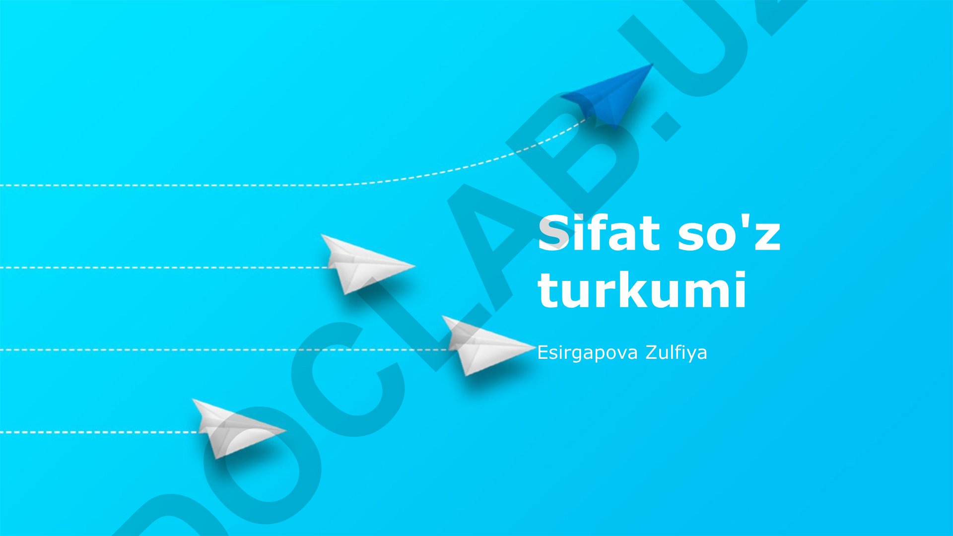 So'z turkumlari va gap bo'laklari