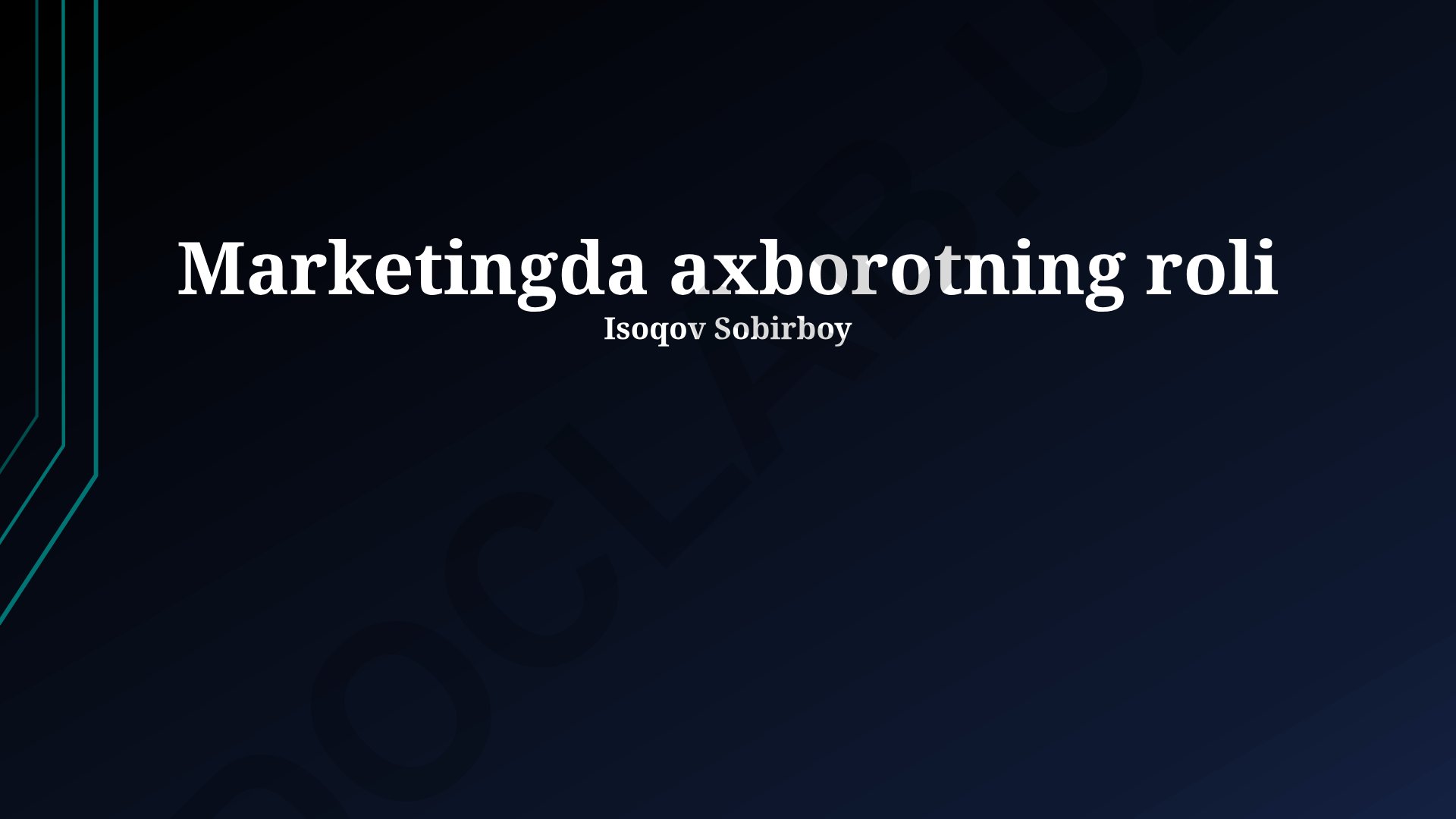 Marketingda axborotning roli