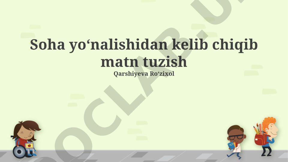 Yo'nalishga qarab matn tuzish tamoyillari va algoritmlari