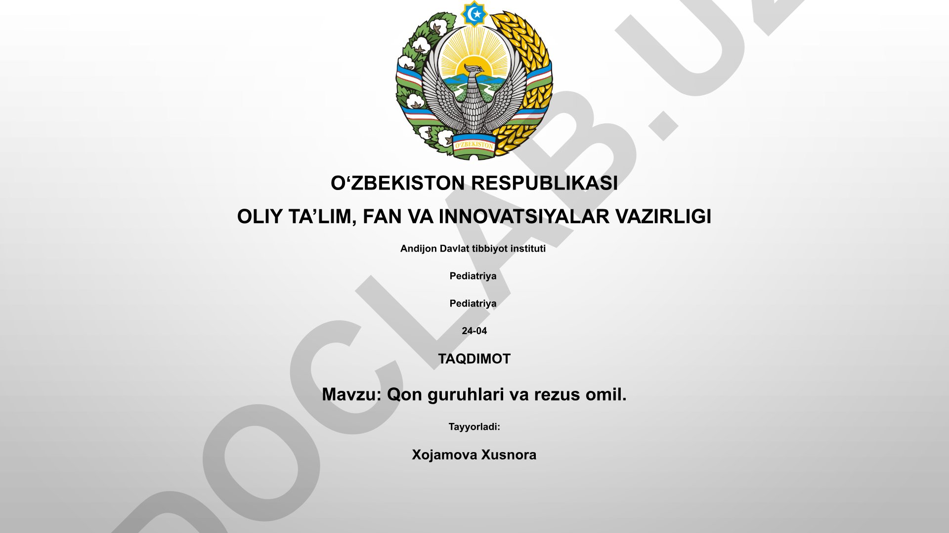 Qon guruhlari va rezus omil
