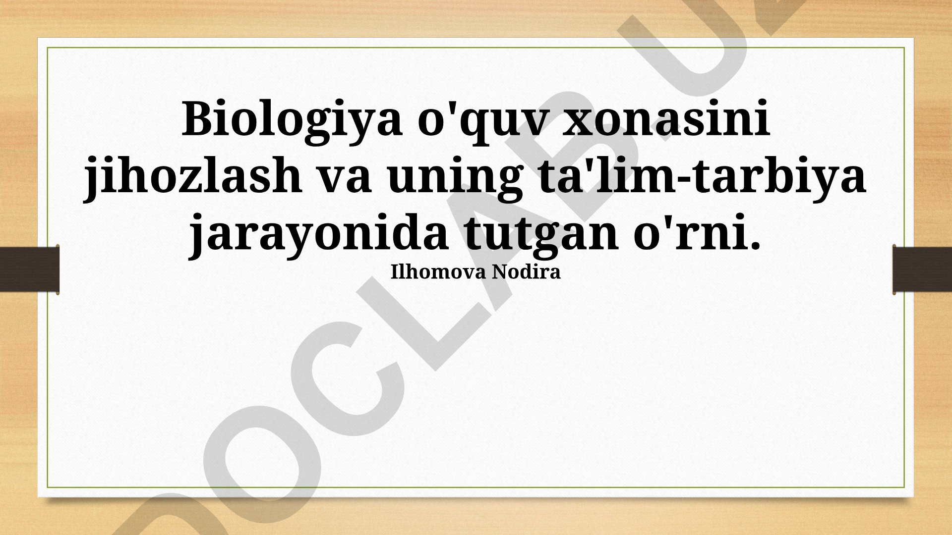 Biologiya o'quv xonasini jihozlash va uning ta'lim-tarbiya jarayonida tutgan o'rni