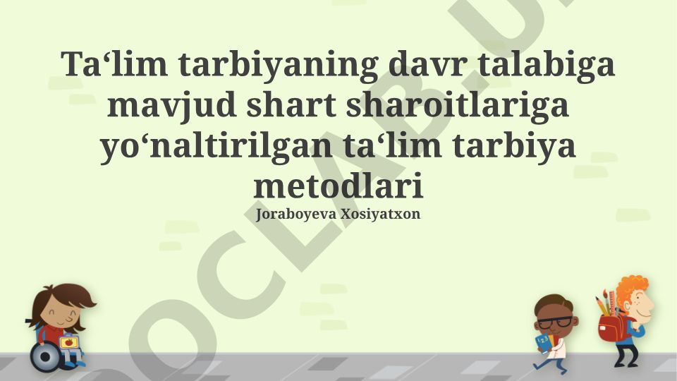 Zamon talablariga moslashgan ta'lim metodlari va texnologiyalar