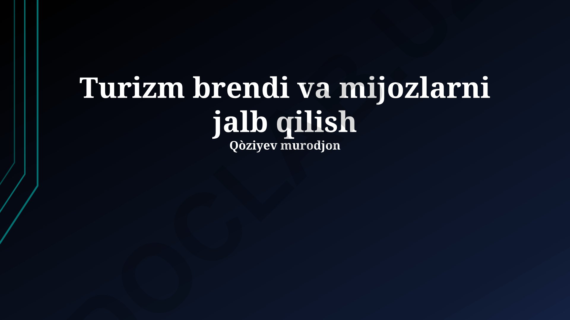 Turizm brendi va mijozlarni jalb qilish strategiyasi