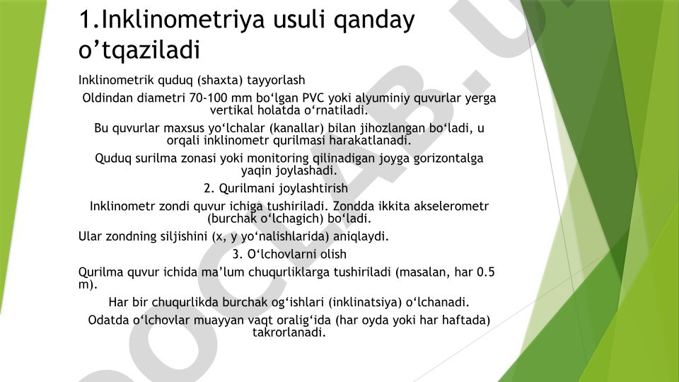 Inklinometriya va kavernometriya usullari