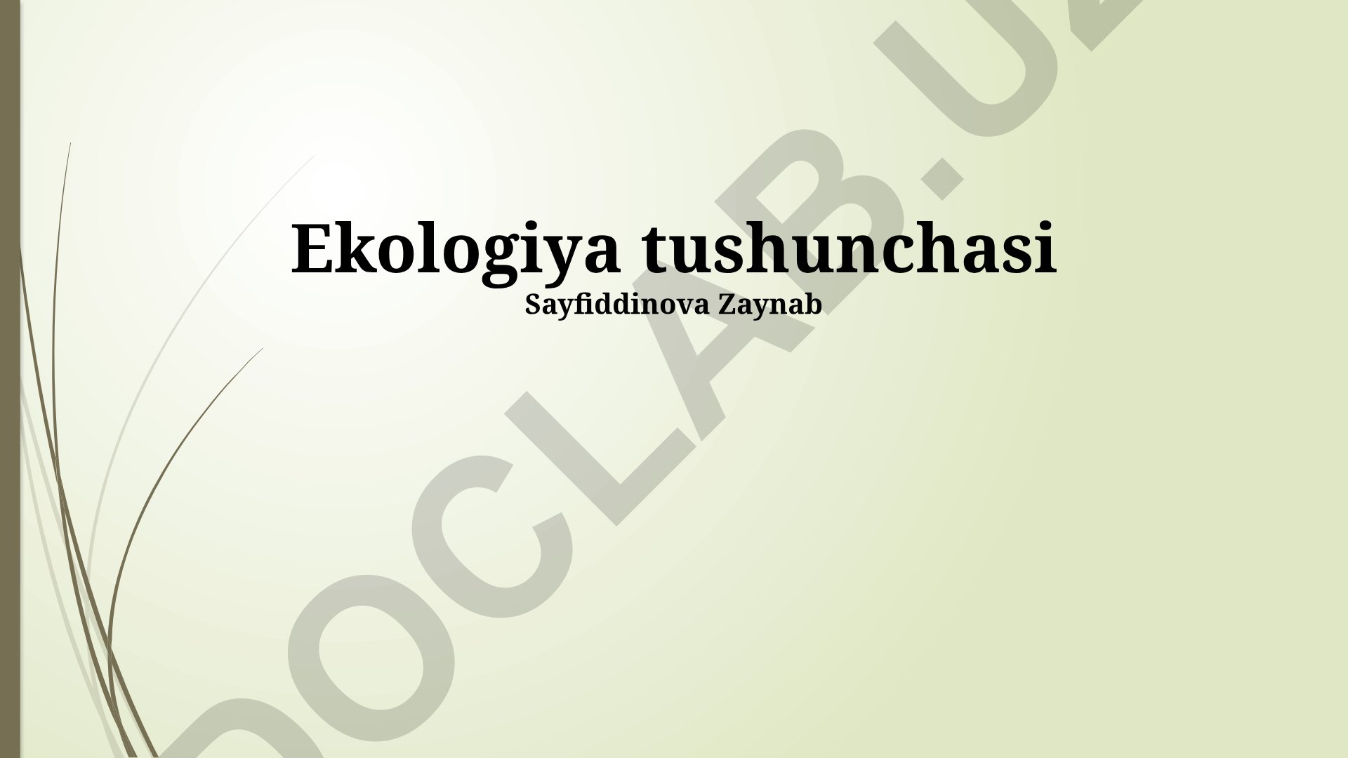 Ekologiya tushunchalari, muammolari va hal qilish yo'llari