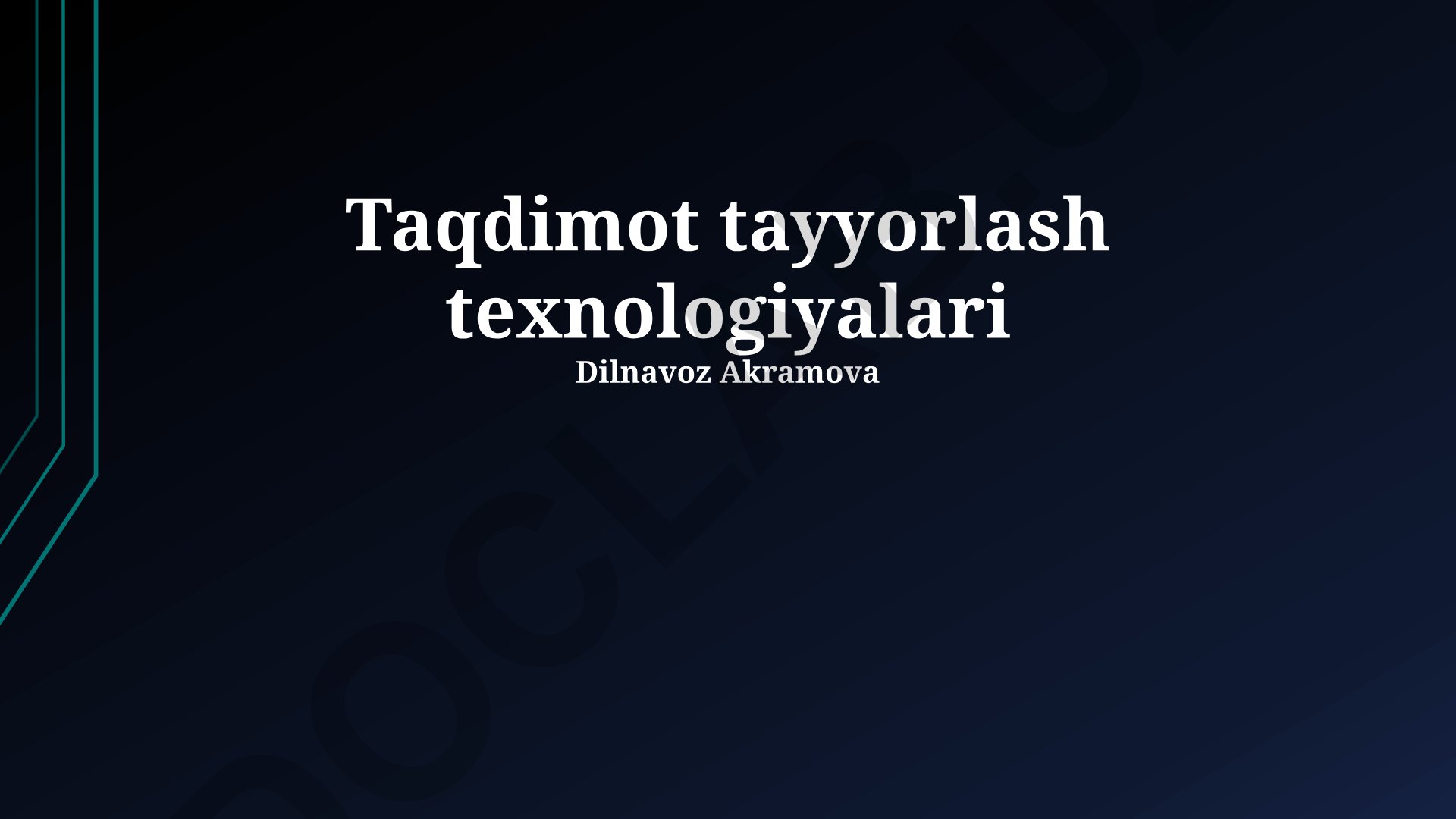 Taqdimot tayyorlash texnologiyalari va zamonaviy asboblar