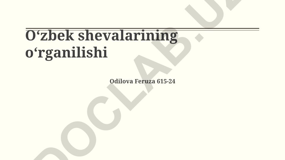 O‘zbek shevalarining o‘rganilishi
