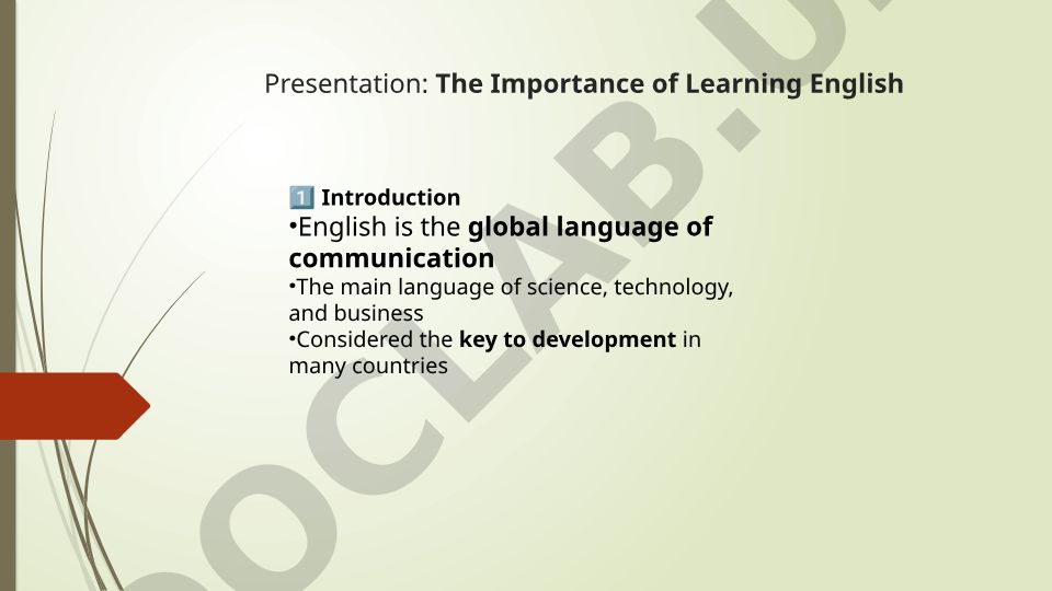 The Importance of Learning English
