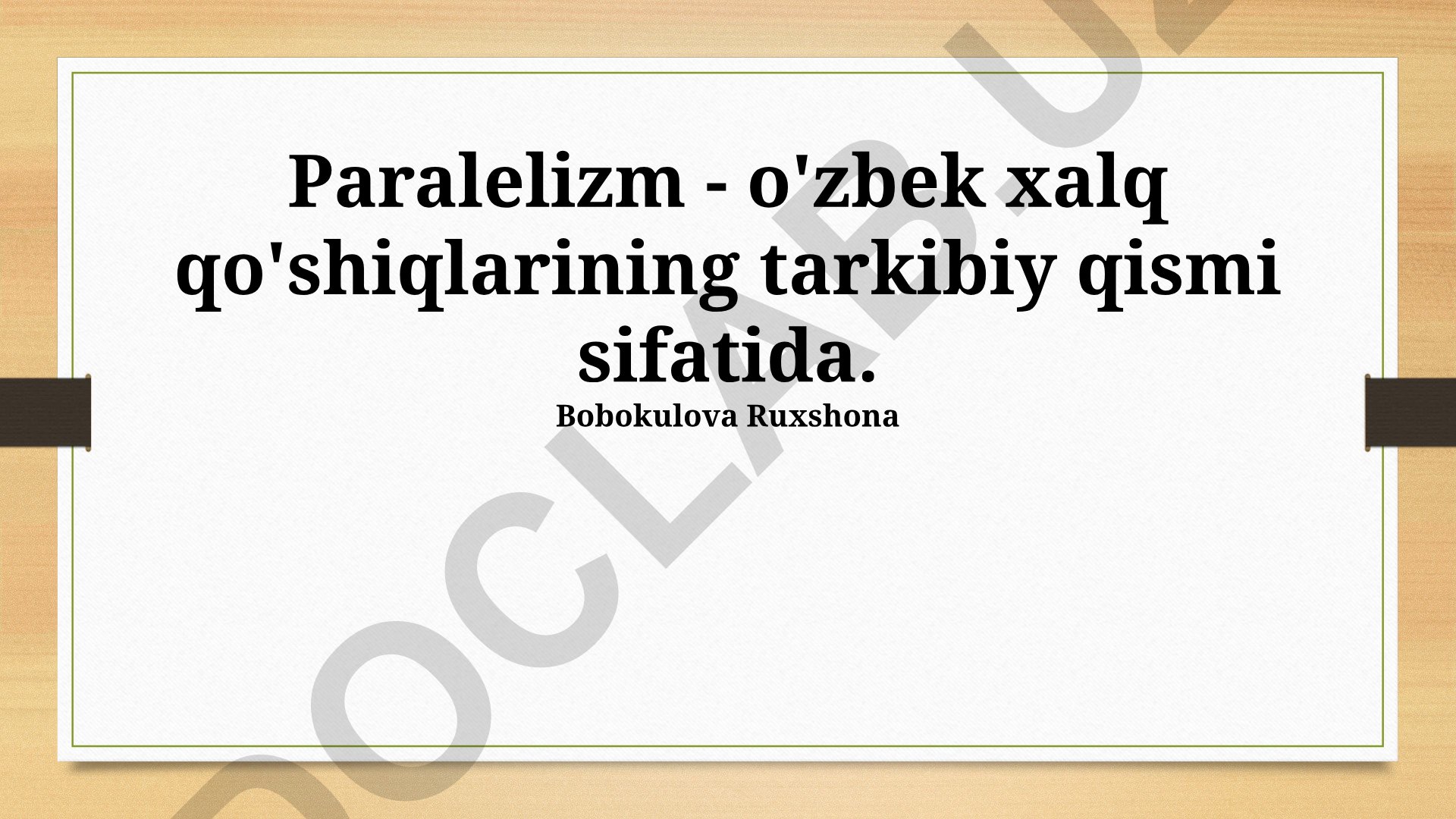 O'zbek xalq qo'shiqlarida parallelizmning mohiyati va badiiy vazifasi