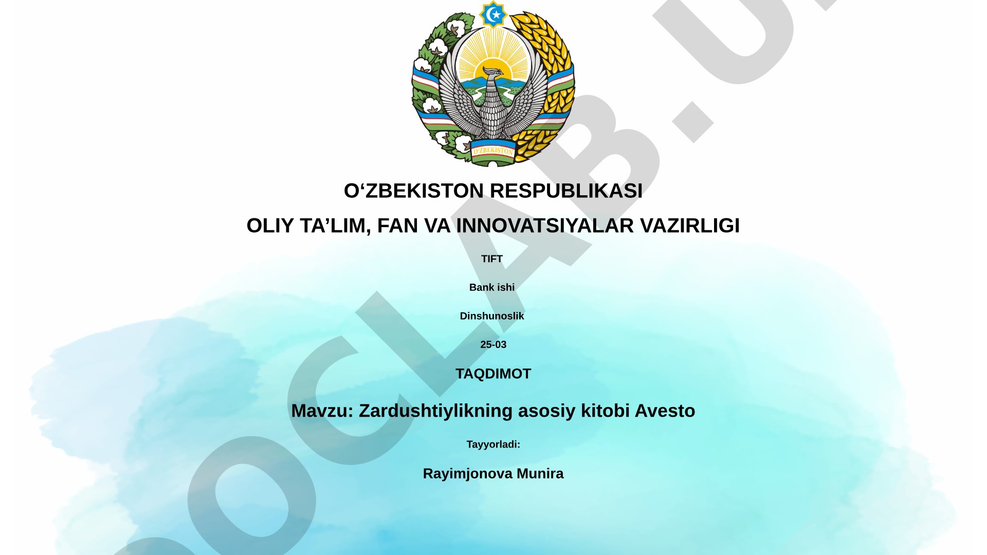 Zardushtiylikning asosiy kitobi Avesto