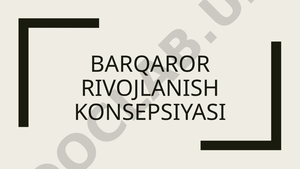 Barqaror rivojlanish konsepsiyasi