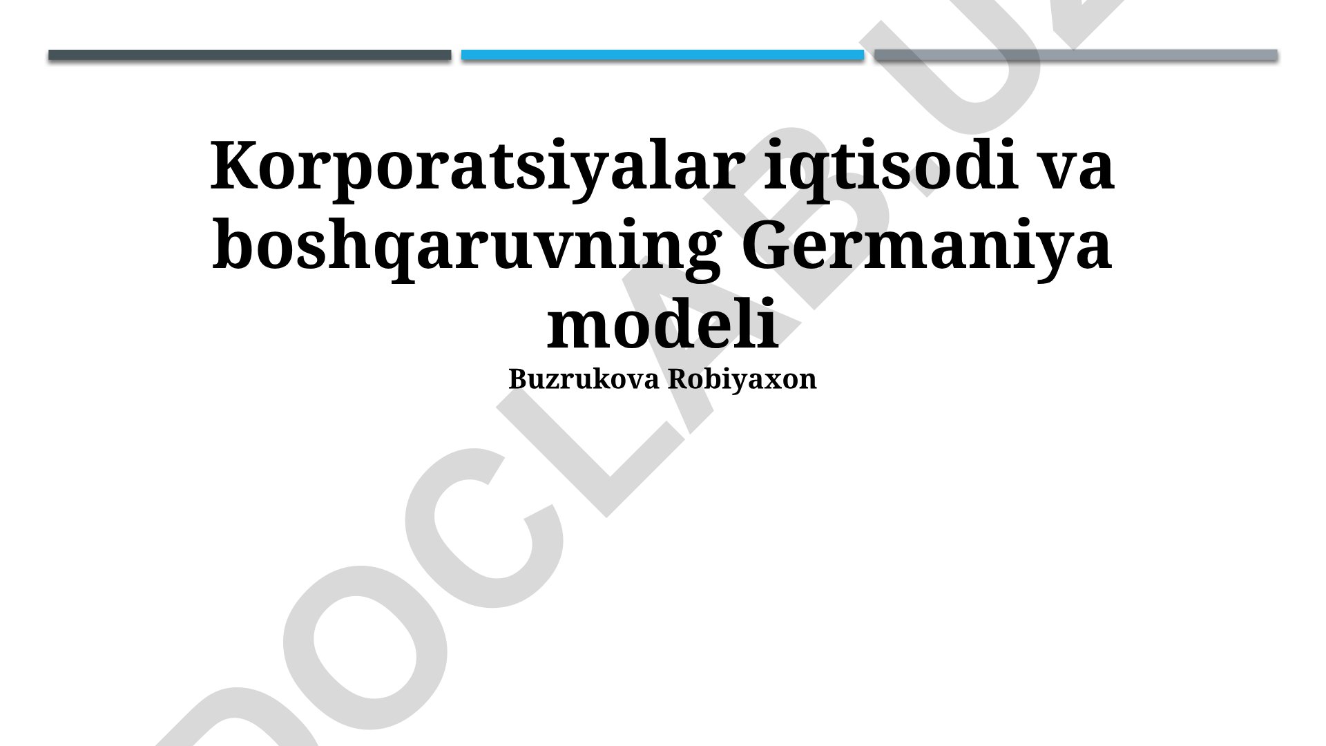 Germaniya korporativ iqtisodiyot va boshqaruv modeli